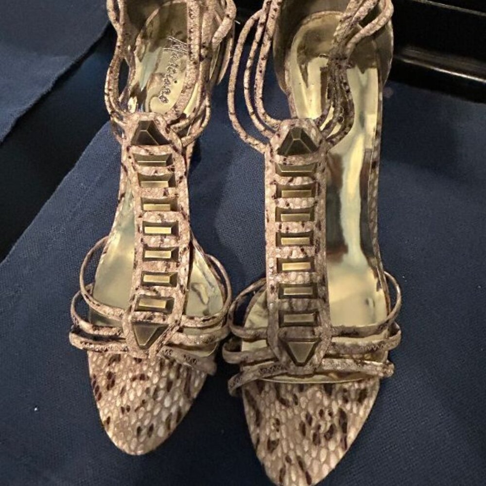Marciano Womens US 9 1/2 M, 5" Stiletto heel, Snake, leather sole